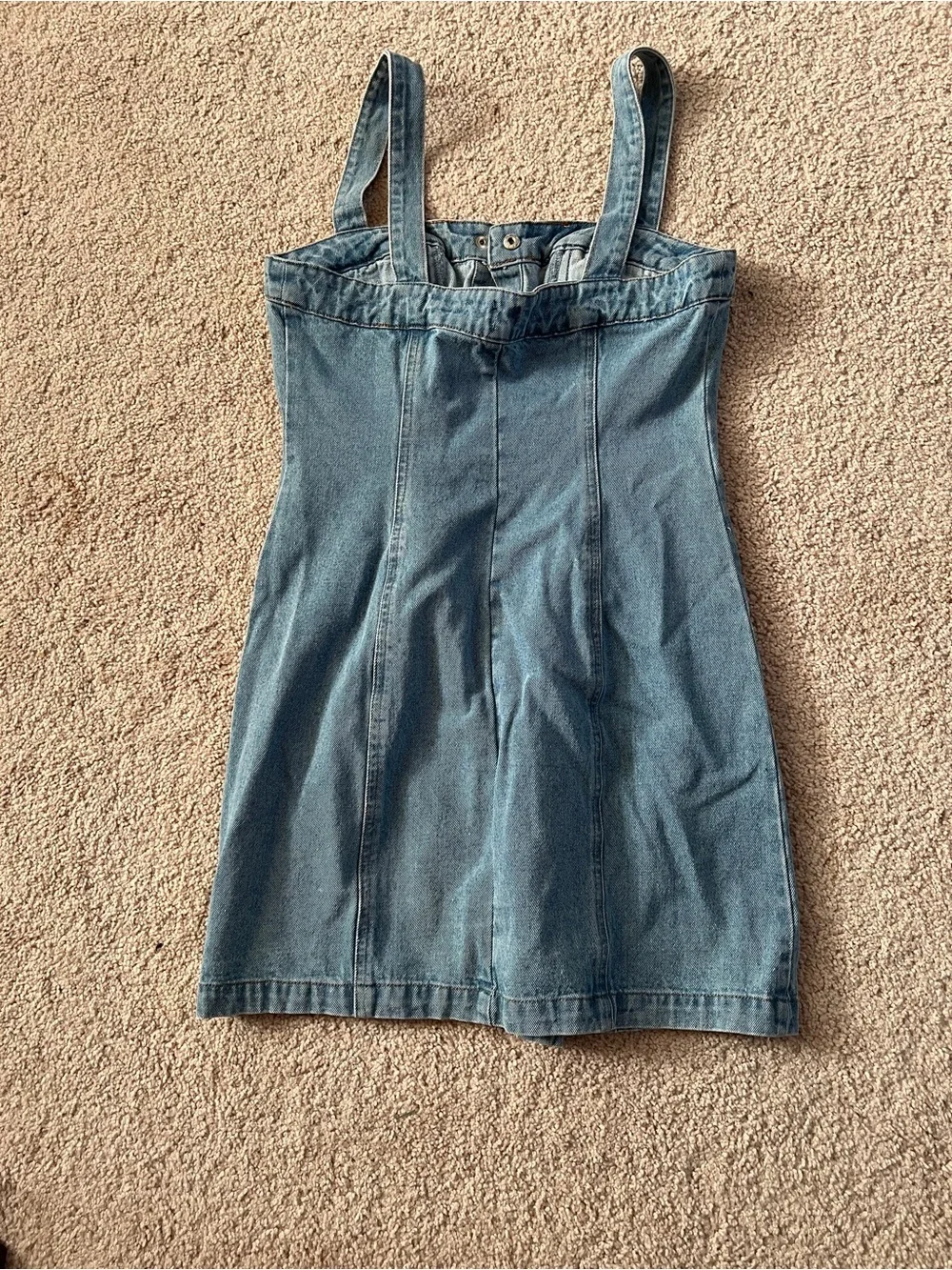 BDG Light Blue Denim Button-Front Mini Dress